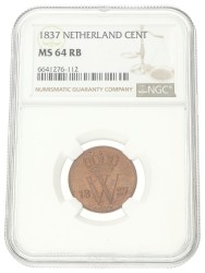 1 Cent. Willem I. 1837. MS 64 RB.