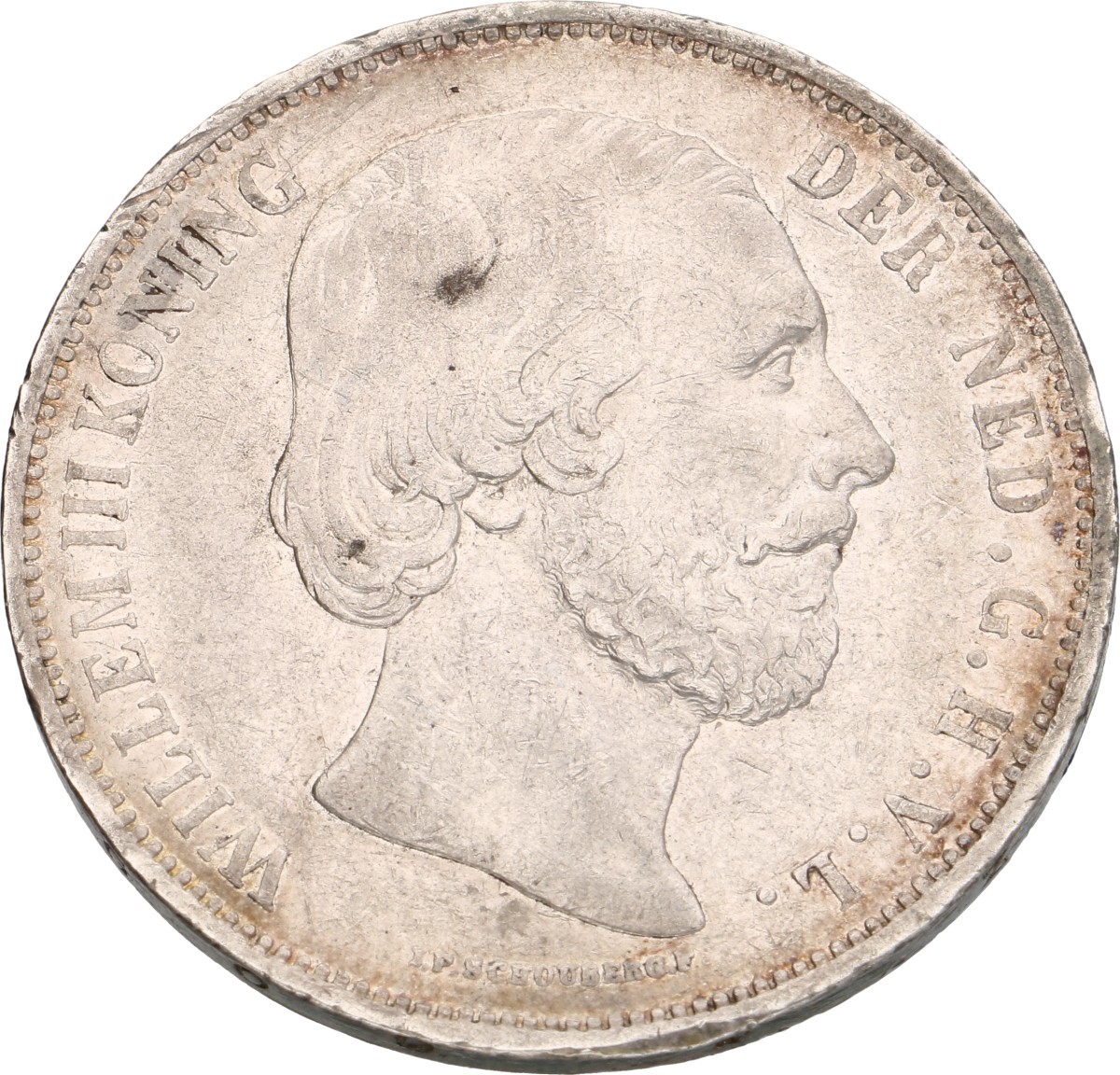 2½ gulden. Willem III. 1869. Zeer Fraai +.