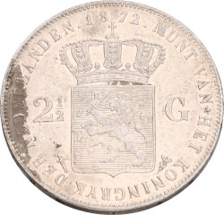 2½ gulden. Willem III. 1872. Prachtig +.