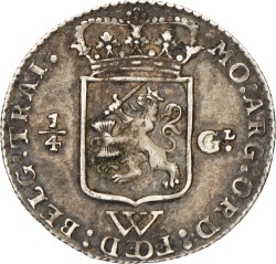 ¼ Gulden. W.I.C. 1794. Zeer Fraai / Prachtig.