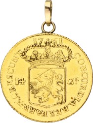 Gouden rijder van 14 gulden - Met hanger. Groningen en Ommelanden. 1761. Zeer Fraai.