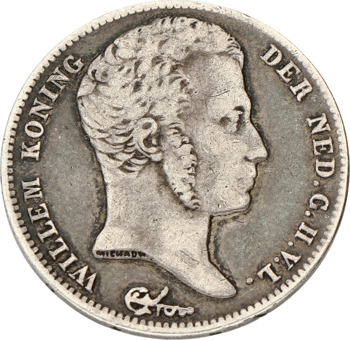 ½ Gulden. Willem I. 1829. Fraai / Zeer Fraai.