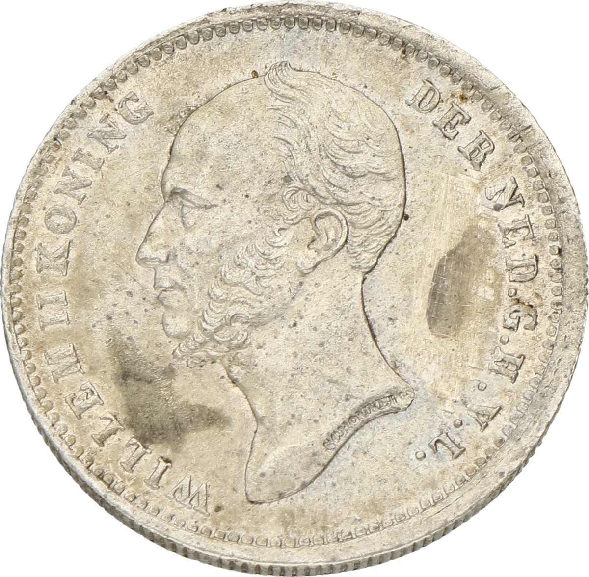 25 cent. Willem II. 1848. Prachtig / UNC.