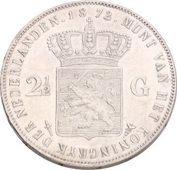 2½ Gulden. Willem III. 1872. UNC -.