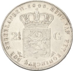 2½ Gulden. Willem II. 1848. Prachtig -.