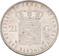 2½ Gulden. Willem III. 1868. Zeer Fraai / Prachtig.