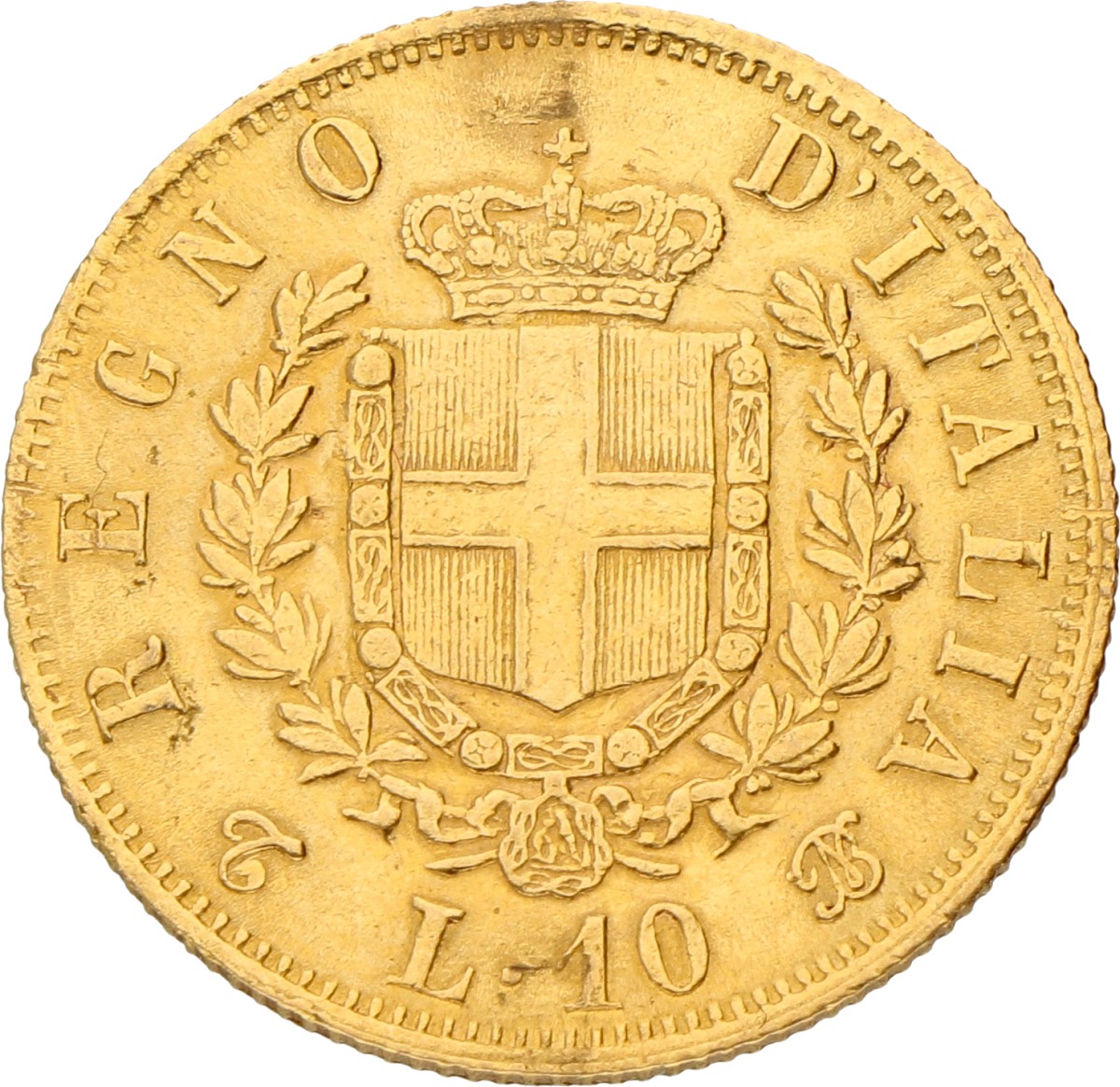 Italy. Kingdom. Vittorio Emanuele. 10 Lire. 1863. VF -.
