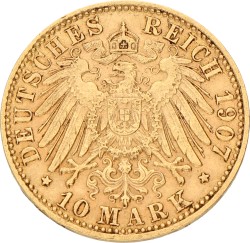 German states. Hamburg. 10 Mark. 1907 J. XF -.