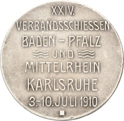 German states. Baden-Durlach. Karlsruhe. 1910. 24th Verbandschiessen Baden-Pfalz & Mittelrhein.