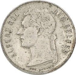 Belgium. Albert I. 20 Francs - Essai of Lagae in Nickel. 1920 FR. VF.