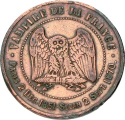 France. 1870. Satirical medal on the defeat of France in the French-German war at Sedan - Napoleon III 'le Petit'.