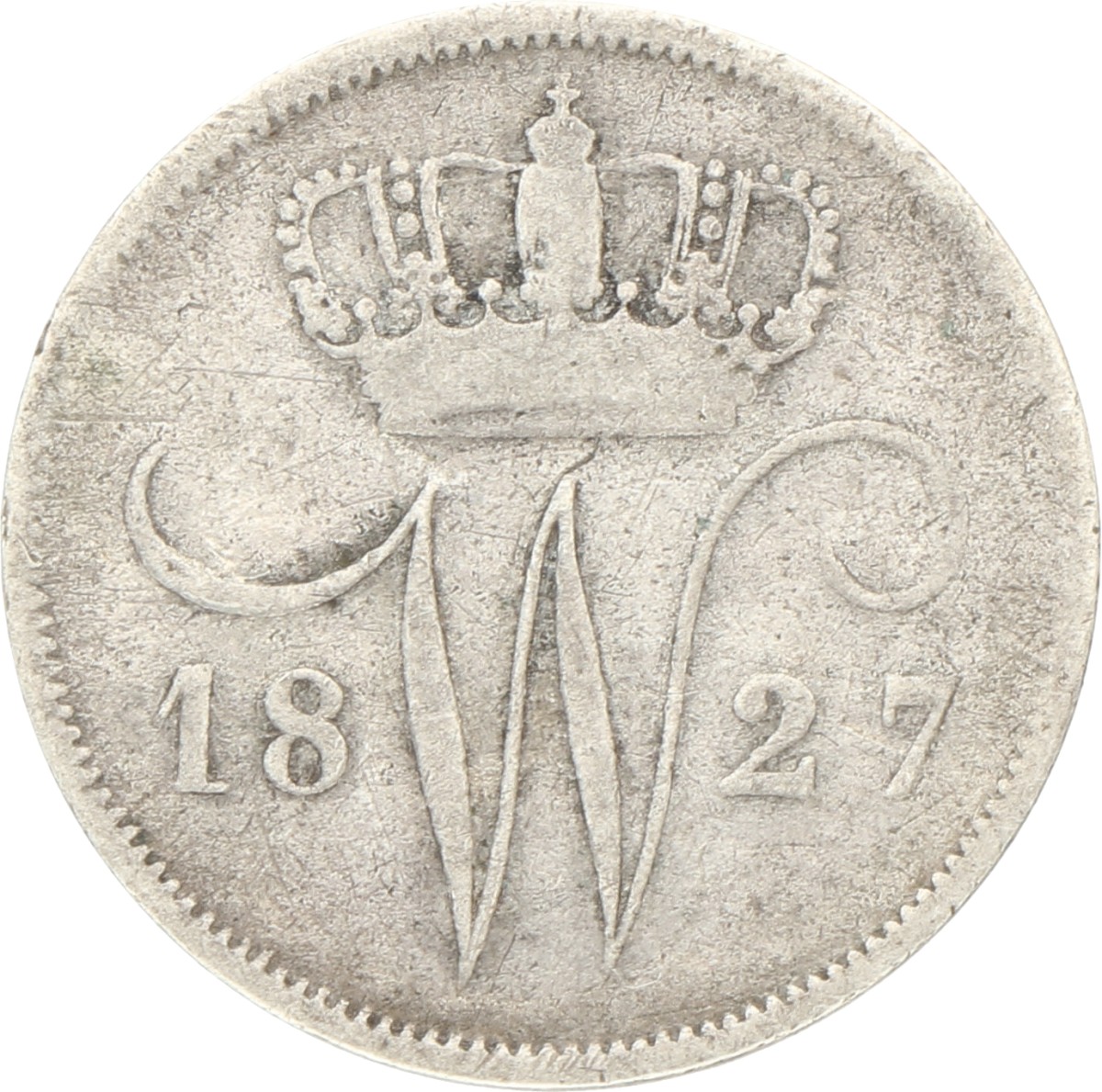 10 Cent. Willem I. 1827 U. Zeer Fraai -.