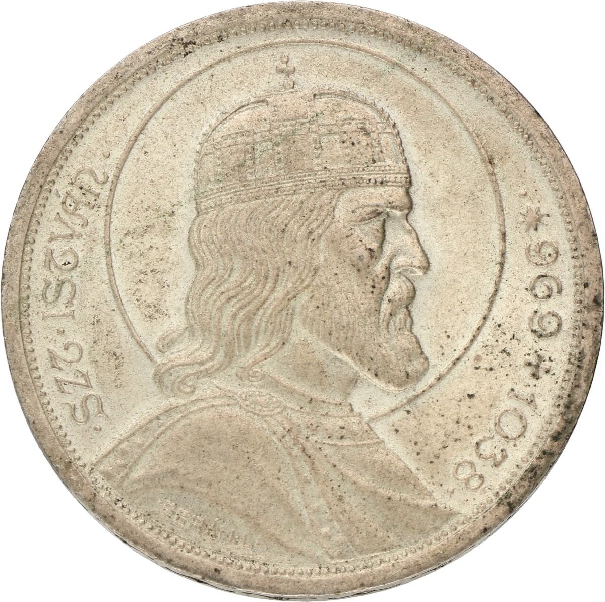 Hungary. 5 Pengo. 1938. VF.