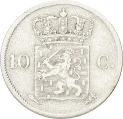 10 Cent. Willem I. 1825U. Zeer Fraai +.