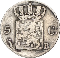 5 Cent. Willem I. 1825B. Zeer Fraai -.