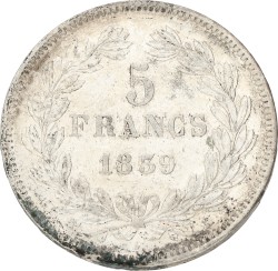 France. Second kingdom. Louis Philippe I. 5 France. 1839 K. XF.