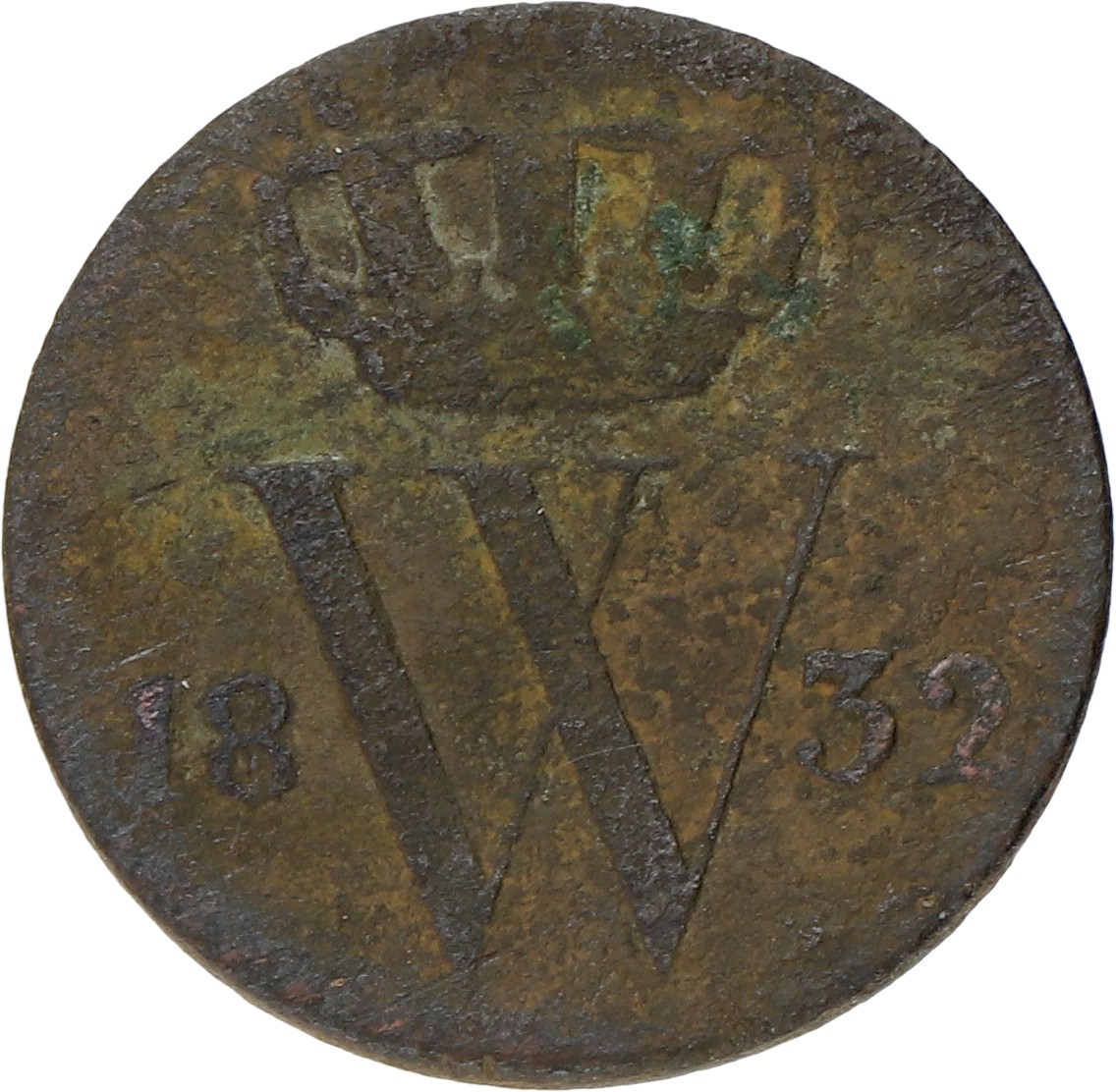 ½ Cent. Willem I. 1832. Zeer Fraai -.