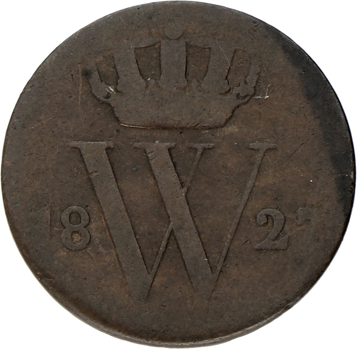 ½ Cent. Willem I. 1827 B. Fraai / Zeer Fraai.