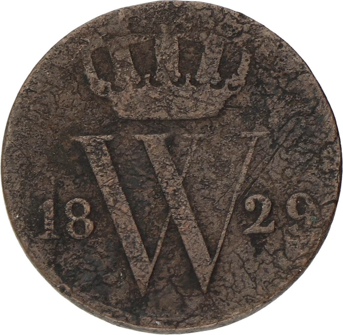 ½ Cent. Willem I. 1829 U. Fraai / Zeer Fraai.