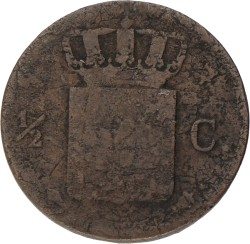 ½ Cent. Willem I. 1829 U. Fraai / Zeer Fraai.