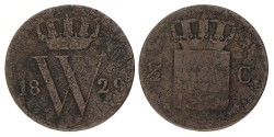 ½ Cent. Willem I. 1829 U. Fraai / Zeer Fraai.