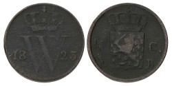 ½ Cent. Willem I. 1823 B. Zeer Fraai +.