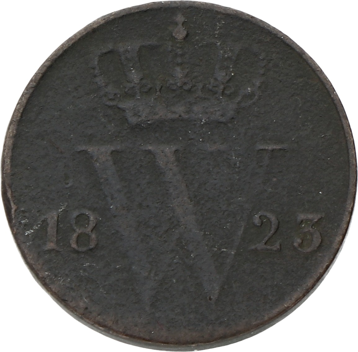 ½ Cent. Willem I. 1823 B. Zeer Fraai +.