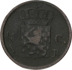 ½ Cent. Willem I. 1823 B. Zeer Fraai +.