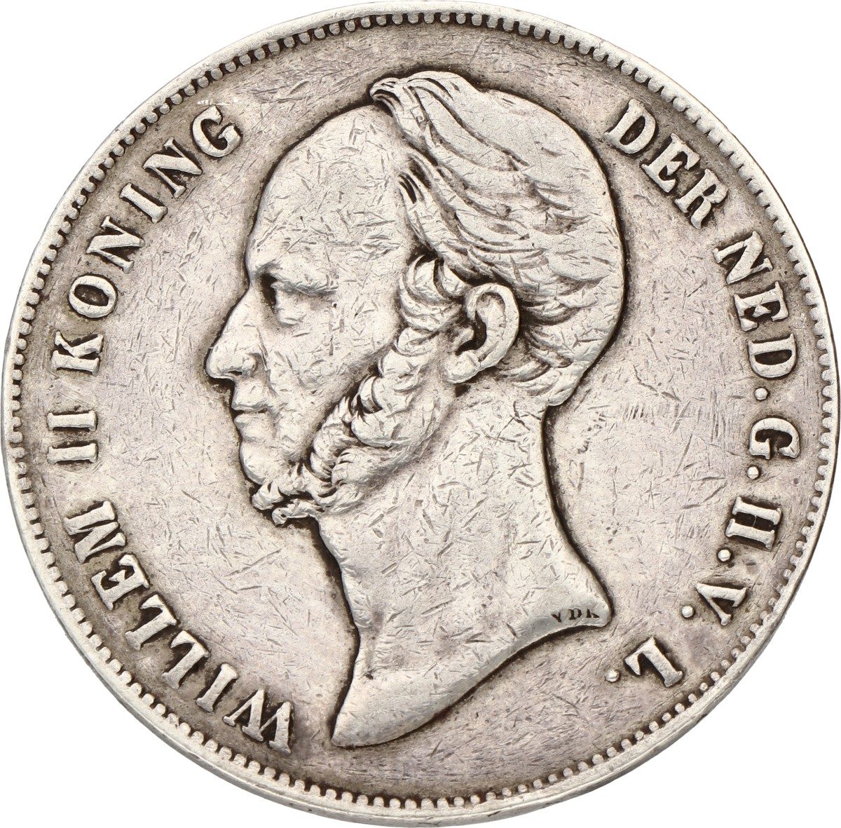 2½ Gulden. Willem II. 1848. Zeer Fraai +.