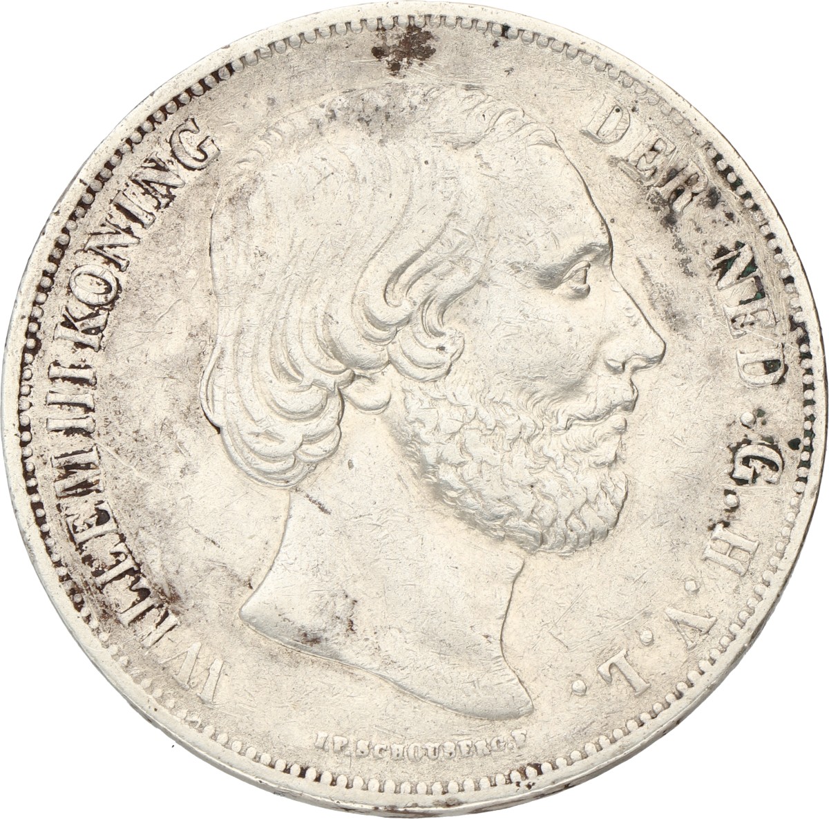 2½ Gulden. Willem III. 1861. Zeer Fraai +.