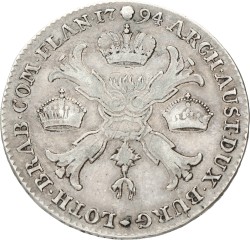 Kronenthaler. Brabant. Brussel. Franz II. 1794. Zeer Fraai +.