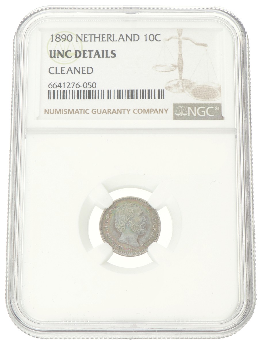 10 Cent. Willem III. 1890. UNC Details.