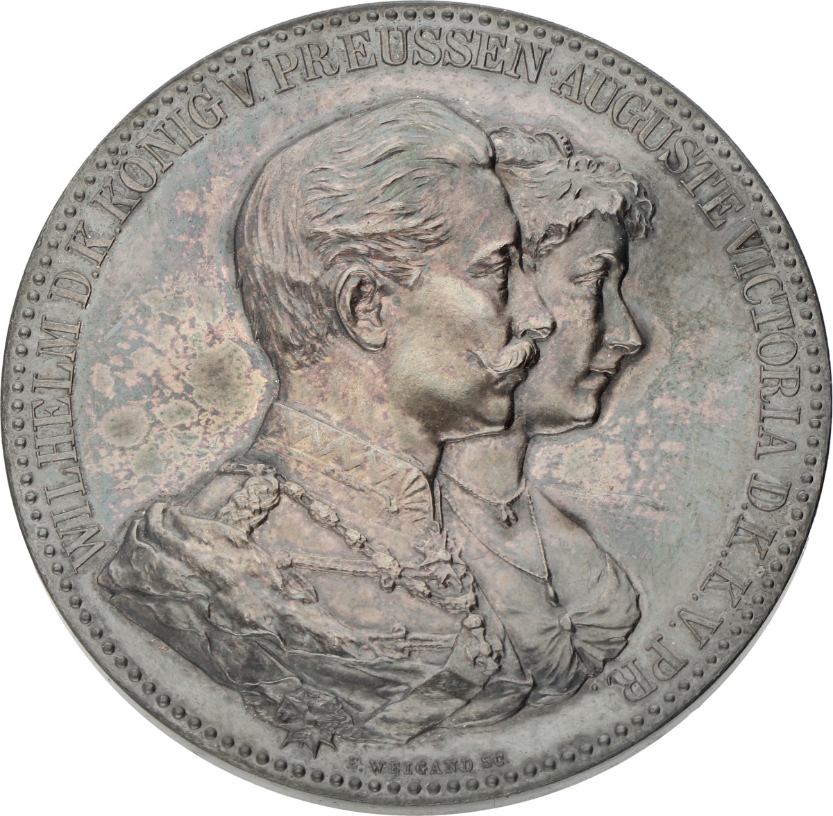 German states. Prussia. ND (1890). The Golden wedding anniversary of Wilhelm II & Auguste Victoria.