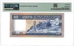 Swaziland. 10 Emalageni. Banknote. Type ND. Type Top pop. - PMG 68EPQ