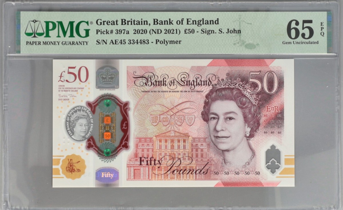 Great Britain. 50 Pounds. Banknote. Type 2020. - PMG 65EPQ