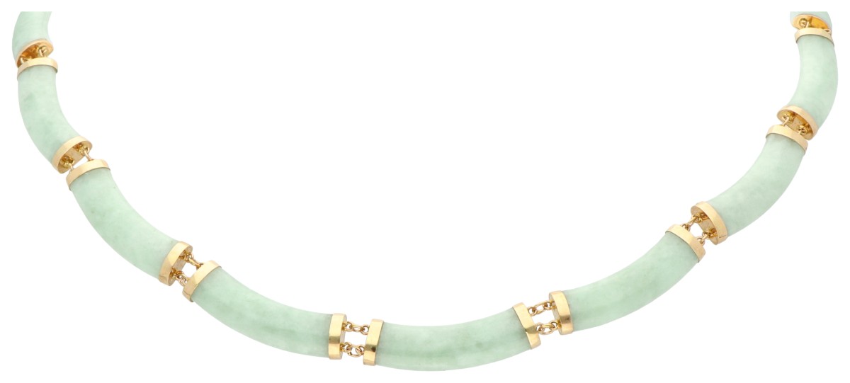 Chinees 14K geelgouden jadeiet collier