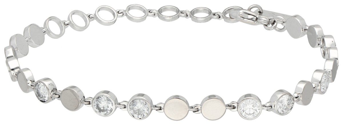 Messika 18K witgouden 'D-Vibes MM' armband bezet met ca. 1.05 ct. diamant.