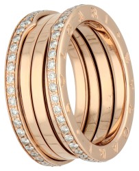 Bvlgari 18K roségouden Bzero.1 ring bezet met ca. 0.92 ct. diamant.