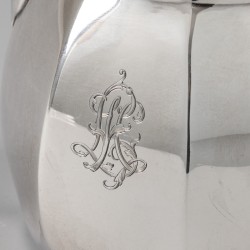 Art Nouveau koffie- en theeservies (4), Limousin & Souche (1905-1925), Parijs ca. 1910, zilver.