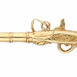 Geelgouden hanger in de vorm van een geweer - 18 kt.