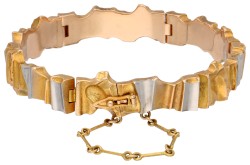 Lapponia 14K gouden/platina schakel armband 'Alba'