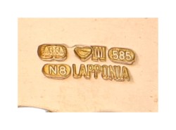 Lapponia 14K gouden/platina schakel armband 'Alba'