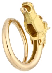 Franse 18k geelgouden Gay Frères ring met paardenhoofd