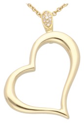 Piaget 18K geelgouden collier met hart hanger bezet met ca. 0.13 ct. diamant.