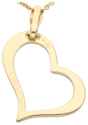 Piaget 18K geelgouden collier met hart hanger bezet met ca. 0.13 ct. diamant.