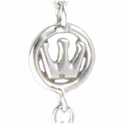 Witgouden collier en cirkelvormige hanger bezet met ca. 1.20 ct. diamant en ca. 1.03 ct. natuurlijke saffier - 18 kt.