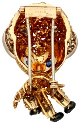 Van Cleef & Arpels 18K geelgouden 'Charming Animals' collection ram clip.