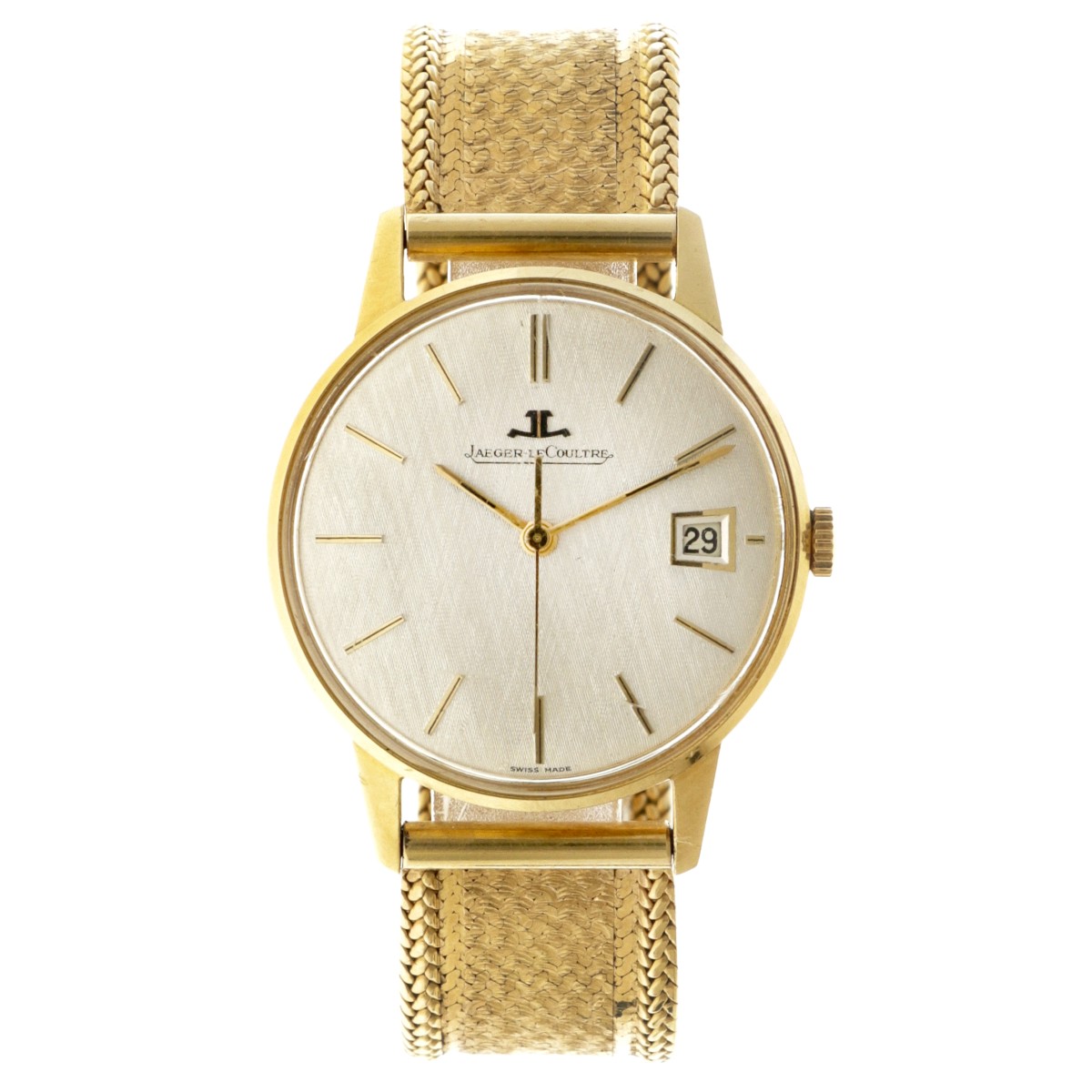 Jaeger-LeCoultre Date 'Linen Dial' (18K.) 21002 - Heren horloge 