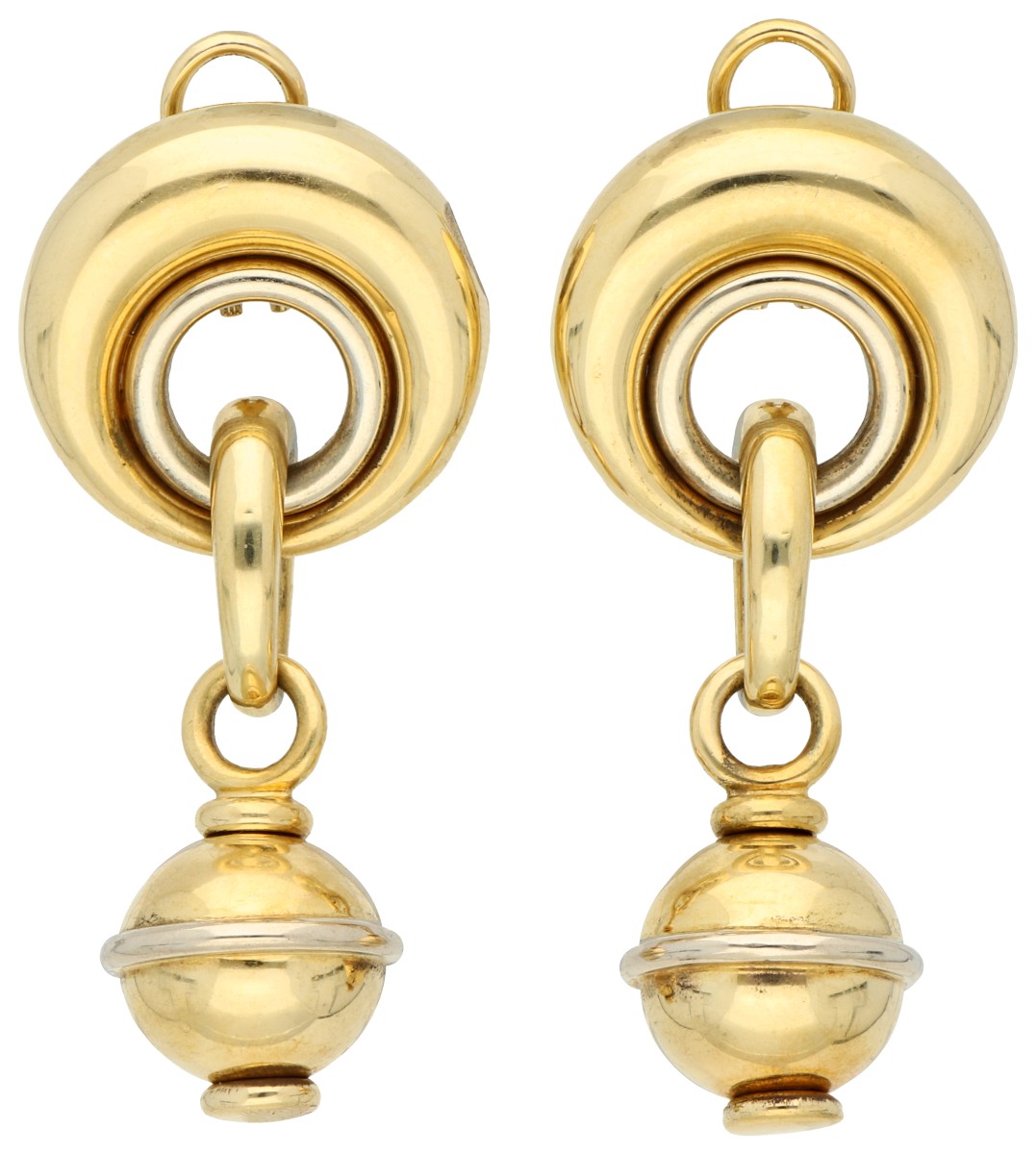 Chimento 18K bicolor gouden oorstekers met grote hangers