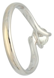 Baunat 18K witgouden shoulder ring met IGI gecertificeerde diamant van 0.72 ct.